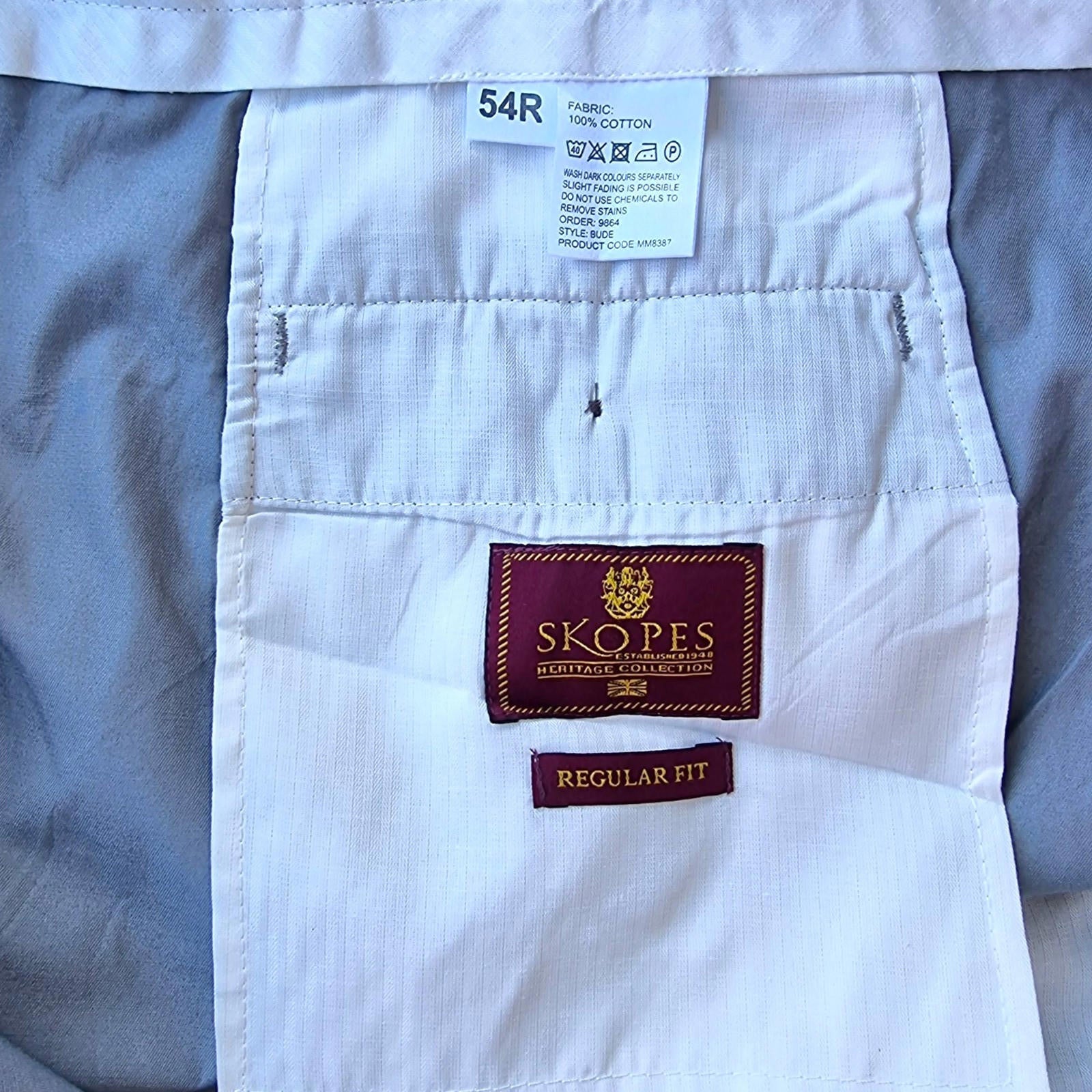 Skopes Chino Shorts Grey Pockets 100% Cotton Men's UK Size 6XL 54" Waist