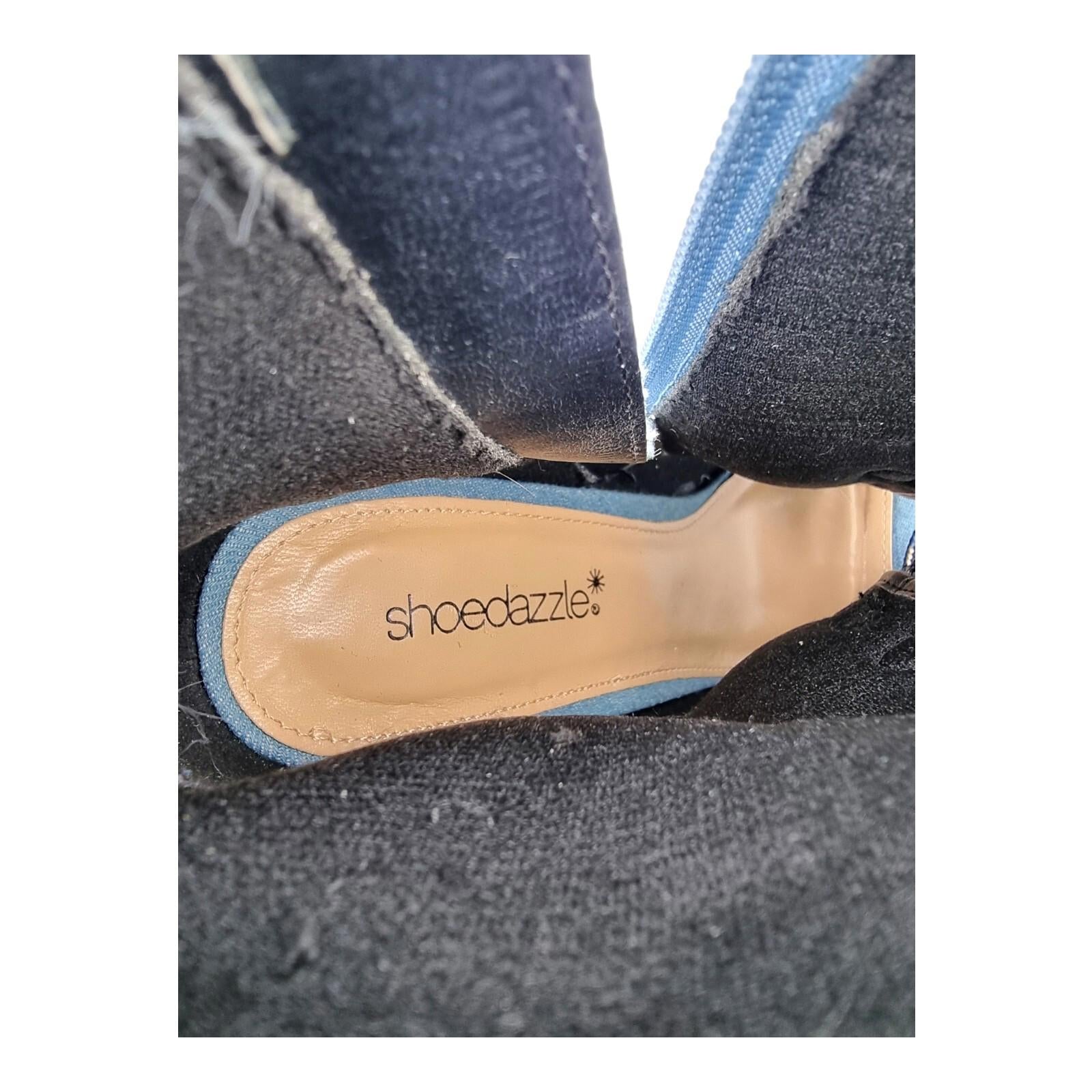 Denim Stiletto Shoe Women's UK Size 6.5 Open Toe Heel Lace Up Zip Fastening Boot