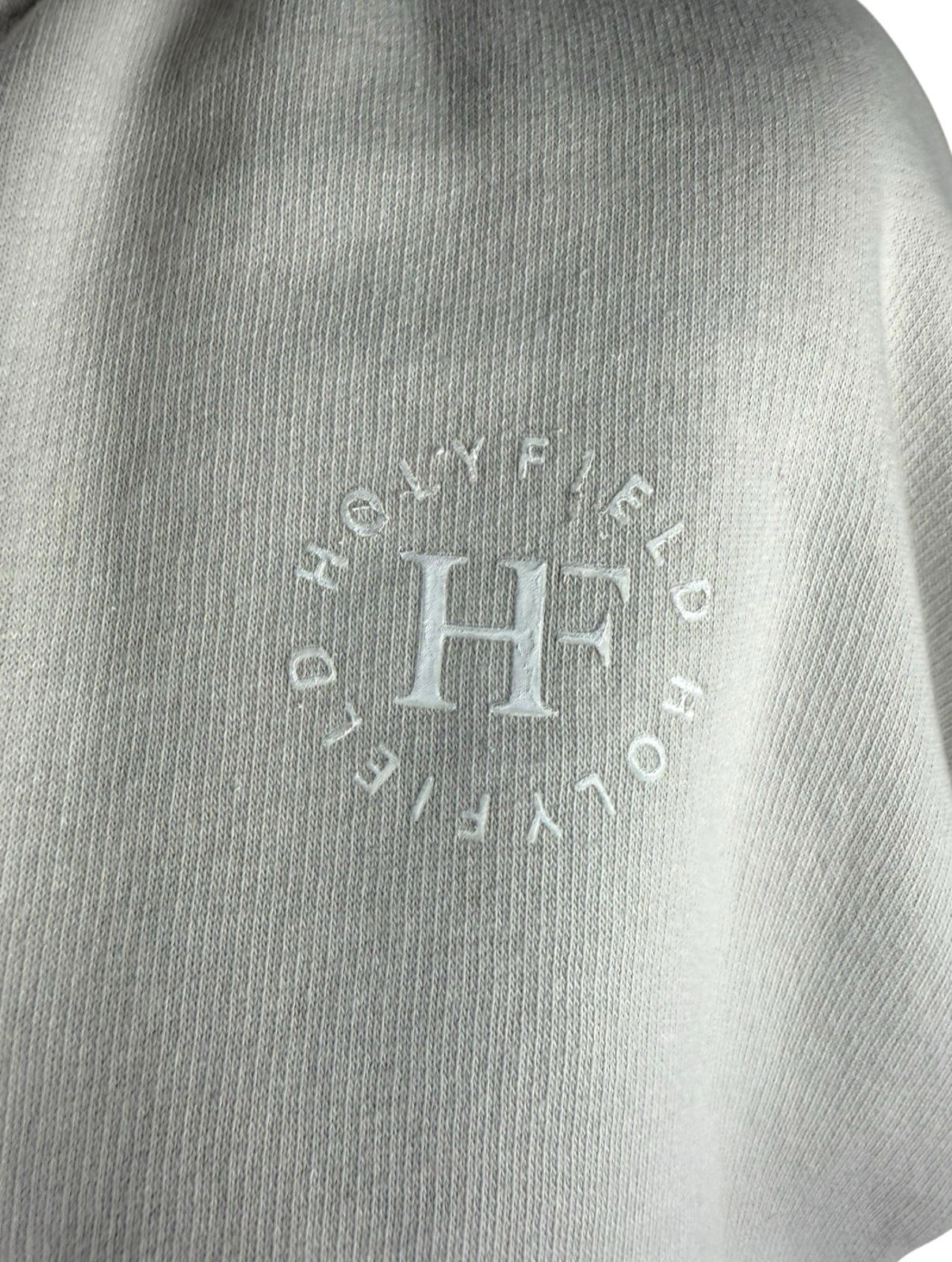 Holyfield Beige Cropped Hoodie Zip Front Quilted Arm Girls UK Age 14-15