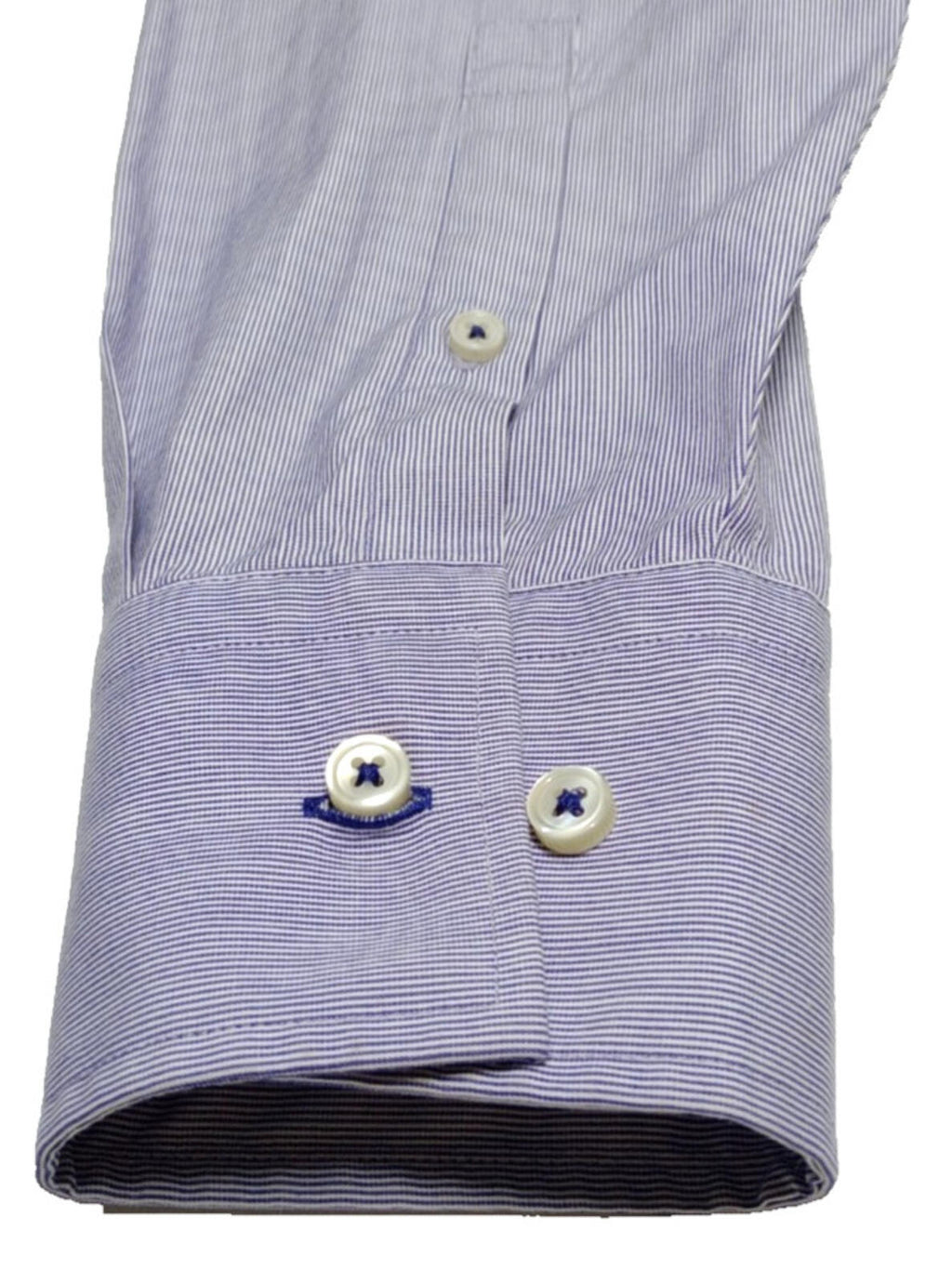 Hugo Boss Shirt Men's UK Size S Blue Stripe 100% Cotton Easy Care Slim Fit