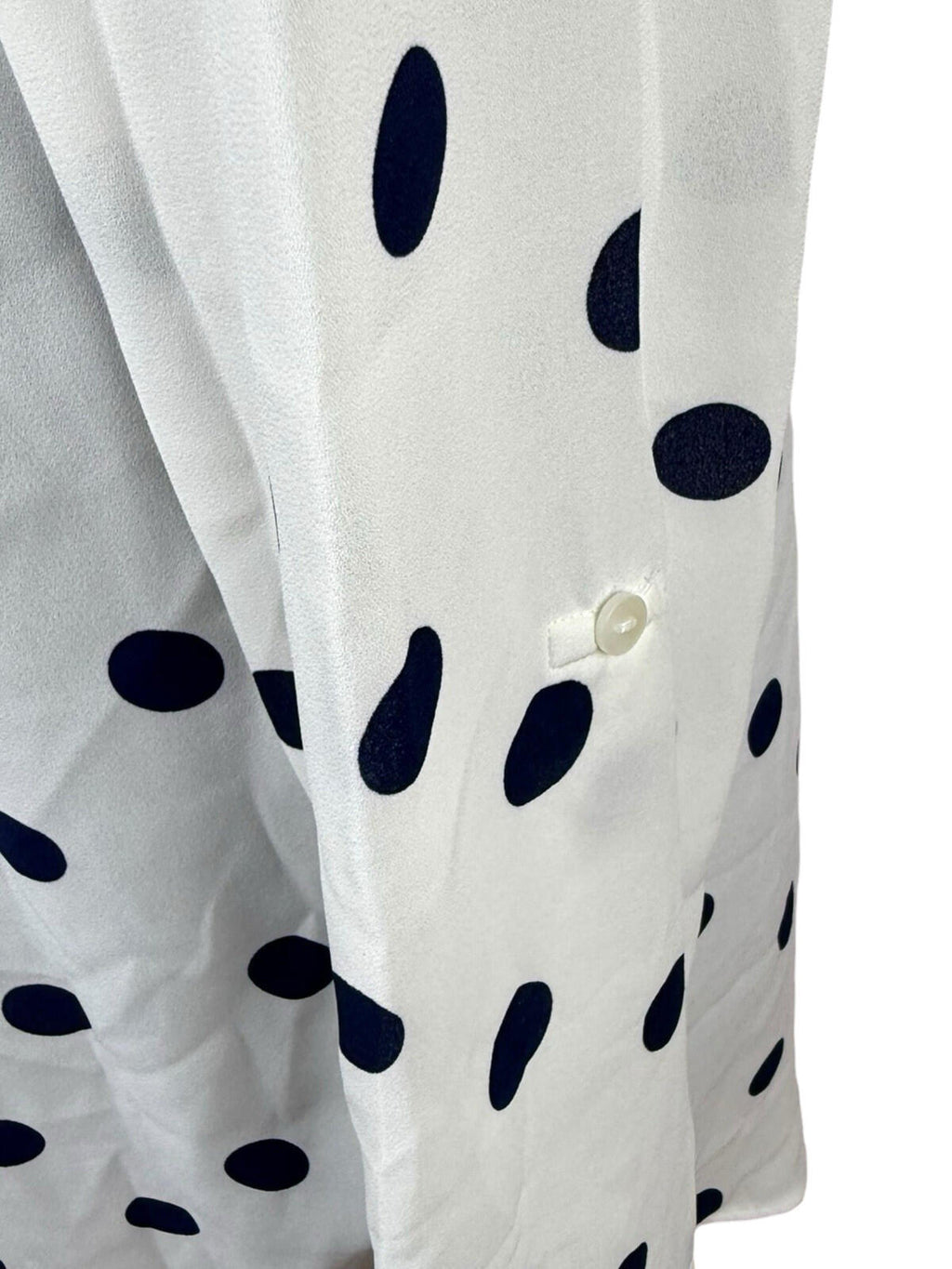TU Polka Dot Shirt Blouse Women’s UK Size 10 Oversized Chiffon Button Up White