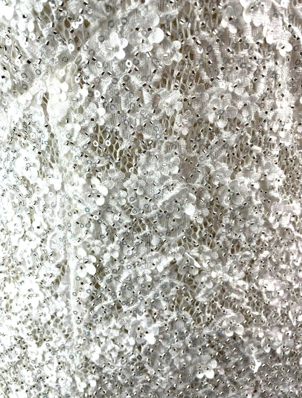 Nasty Gal Prom Dress Women's UK Size 12 White Embellished Backless Side Slit