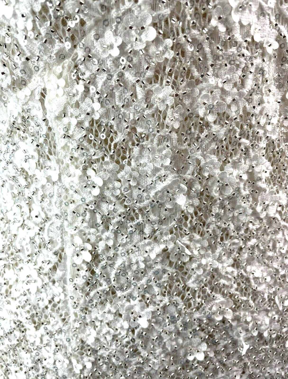 Nasty Gal Prom Dress Women's UK Size 12 White Embellished Backless Side Slit