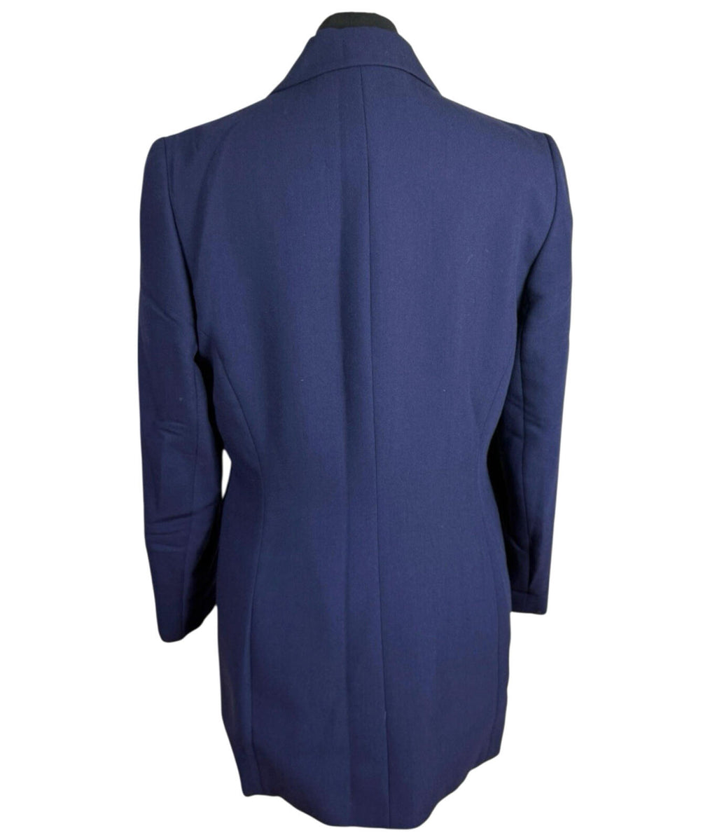 Essentials Blazer Jacket Women’s UK Size 12 Mid Length Navy Blue Collared