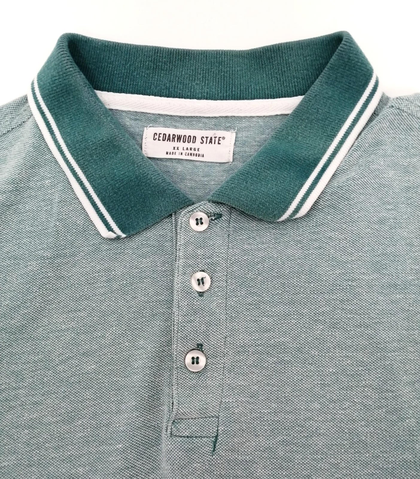 Cedarwood State Polo Shirt Men's Size 2XL Teal Blue Embroidered Logo 100% Cotton