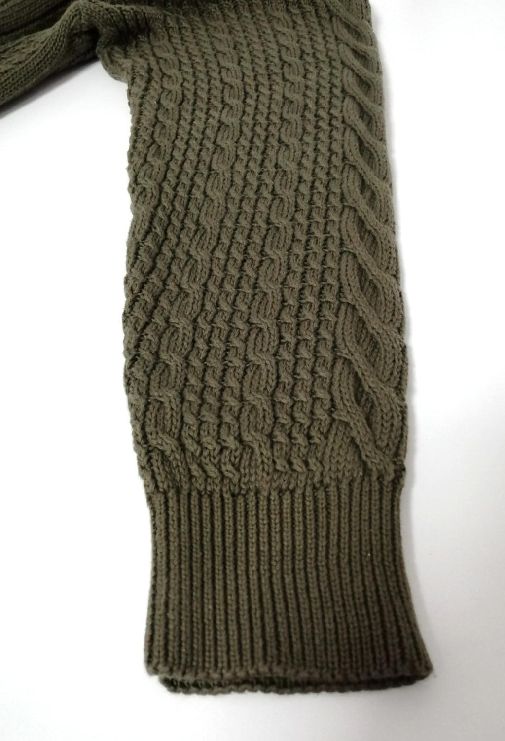 Jacamo Cable Knit Jumper Men's UK Size 2XL Khaki Green Crew Neck Sweater