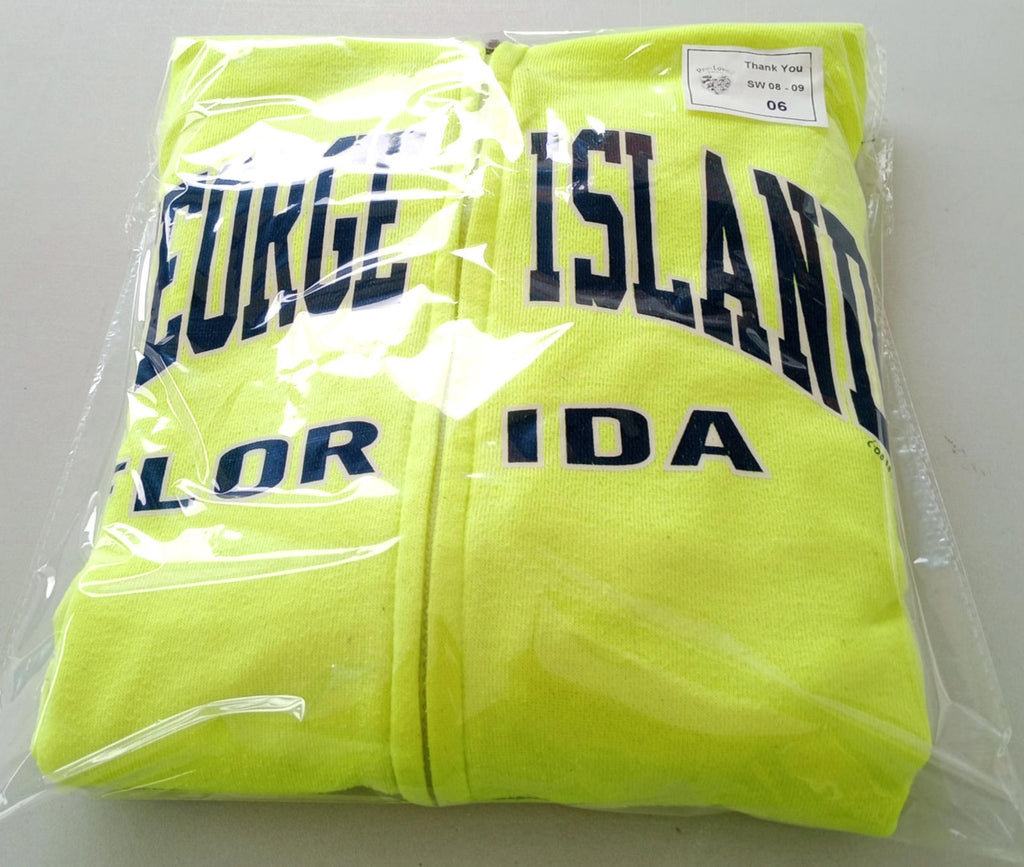 St George Island Hoodie Men's UK Size S Yellow Jersey Hooded Pockets Zip Front