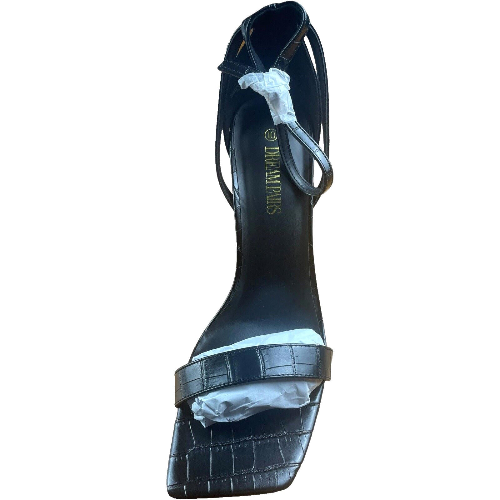 Dream Pairs Faux Block Heel Shoes Square Tie Women’s UK Size 6 EU 39
