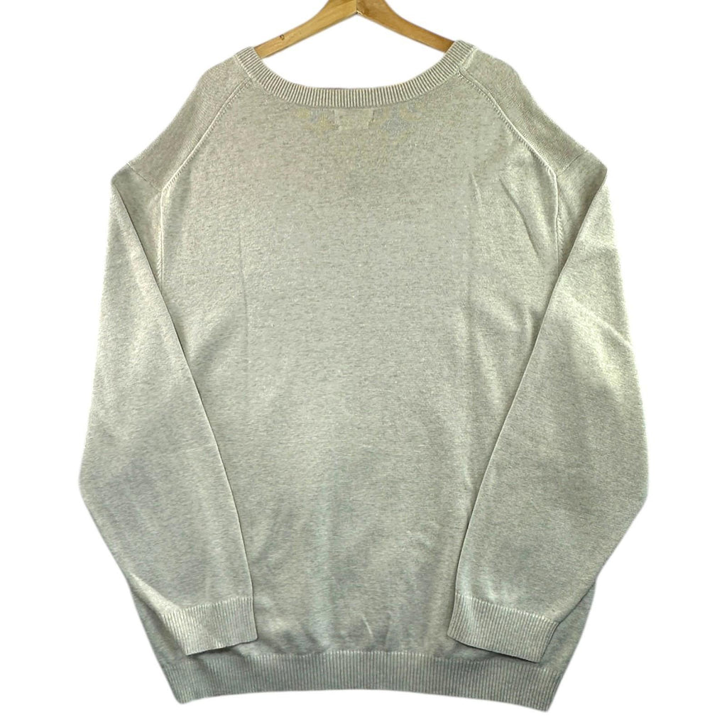 Nautica Knit Jumper Men's UK Size 5XL Beige 100% Cotton Embroidered V-Neck