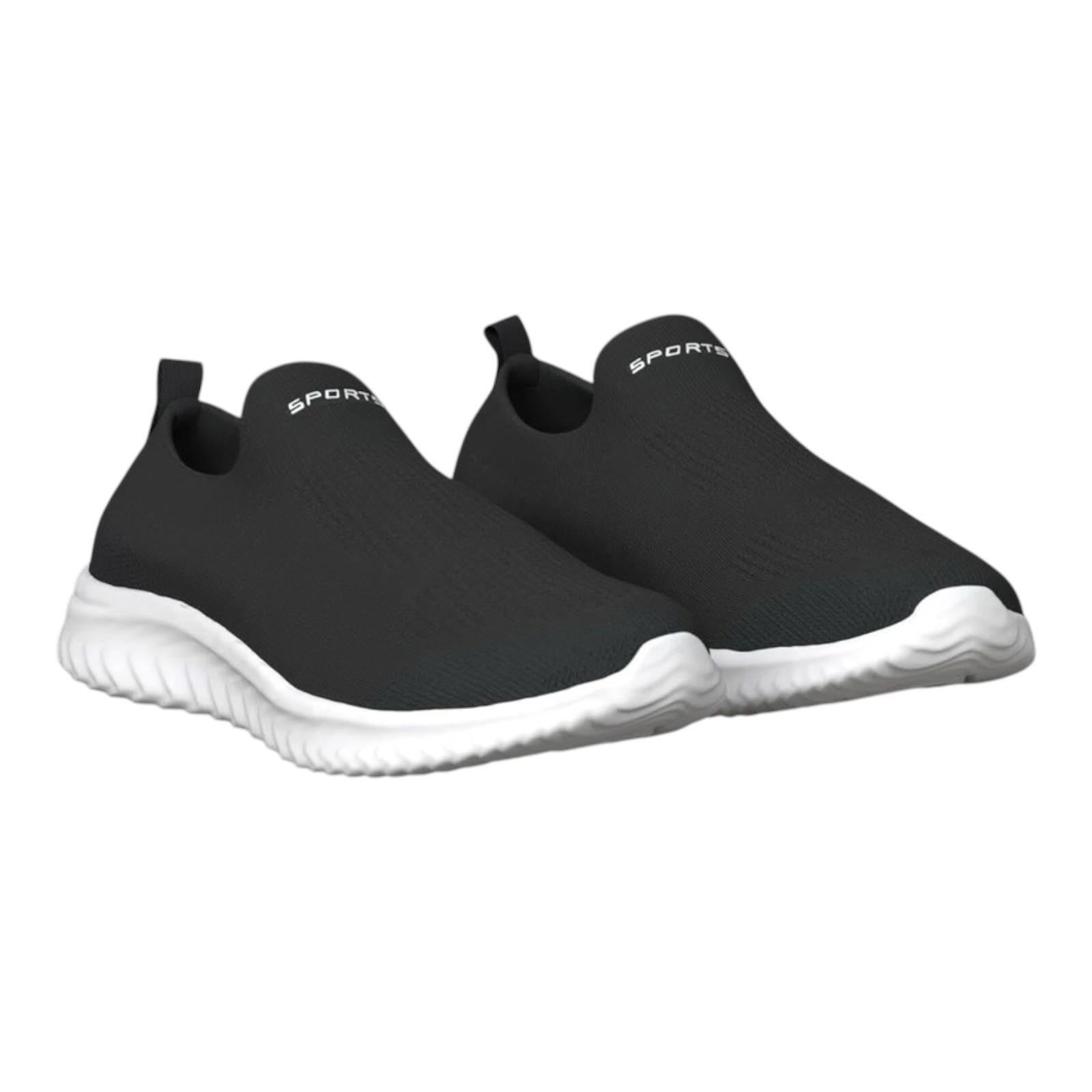 HKR Black Slip On Sports Shoes Trainers Memory Foam Mid Top UK Size 8 (EU 42)