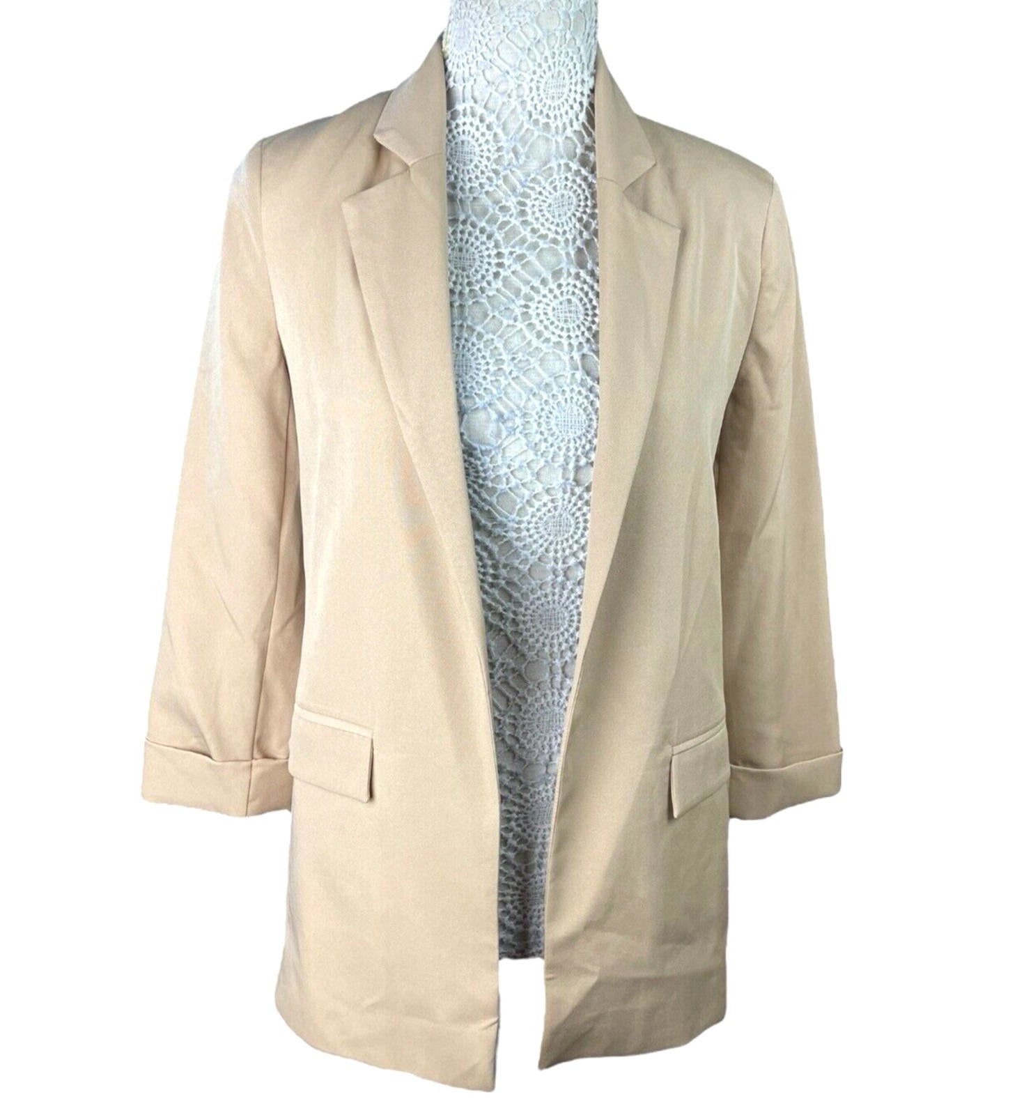 New Look Blazer Jacket Camel Relaxed Fit Shoulder Pads Women’s UK Size 6