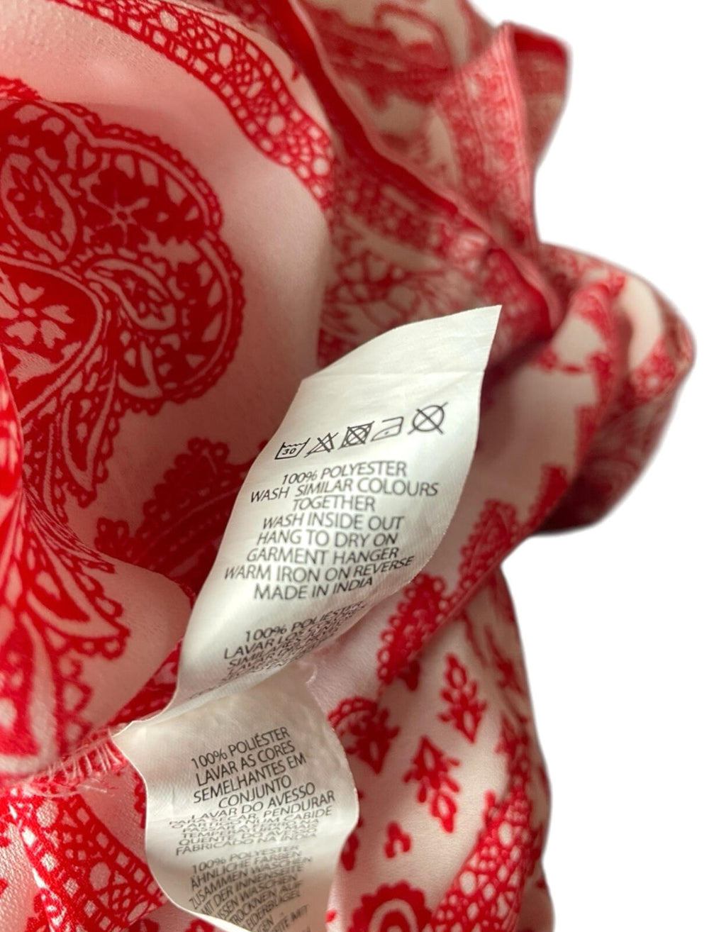 Atmosphere Blouse Off Shoulder Top Women’s UK Size 14 Paisley Print White Red