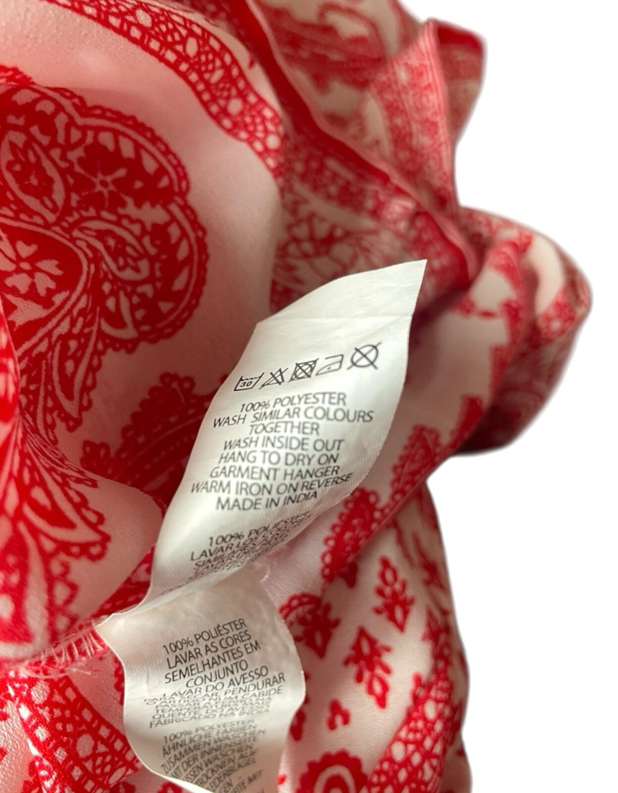 Atmosphere Blouse Off Shoulder Top Women’s UK Size 14 Paisley Print White Red