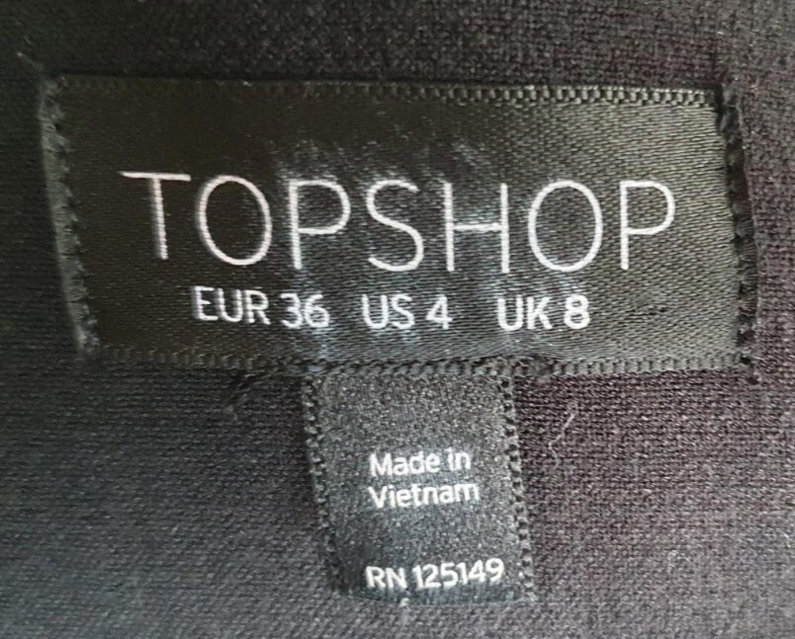Top Shop Black Crop Jacket Pockets Zip Front Women's UK Size 8