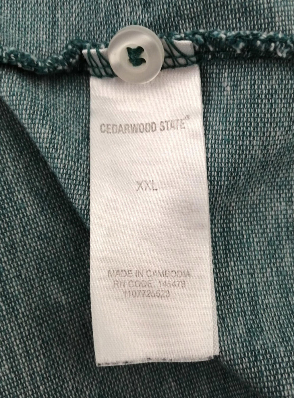Cedarwood State Polo Shirt Men's Size 2XL Teal Blue Embroidered Logo 100% Cotton