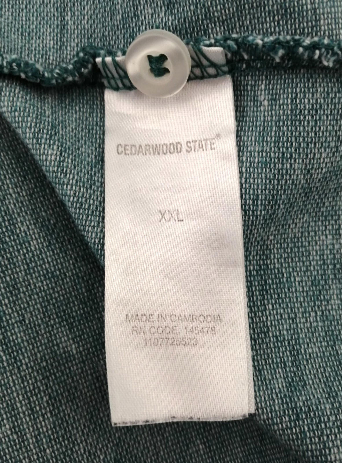 Cedarwood State Polo Shirt Men's Size 2XL Teal Blue Embroidered Logo 100% Cotton