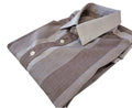 Hugo Boss Shirt Men's UK Size M Long Sleeve Brown Stripe 100% Cotton