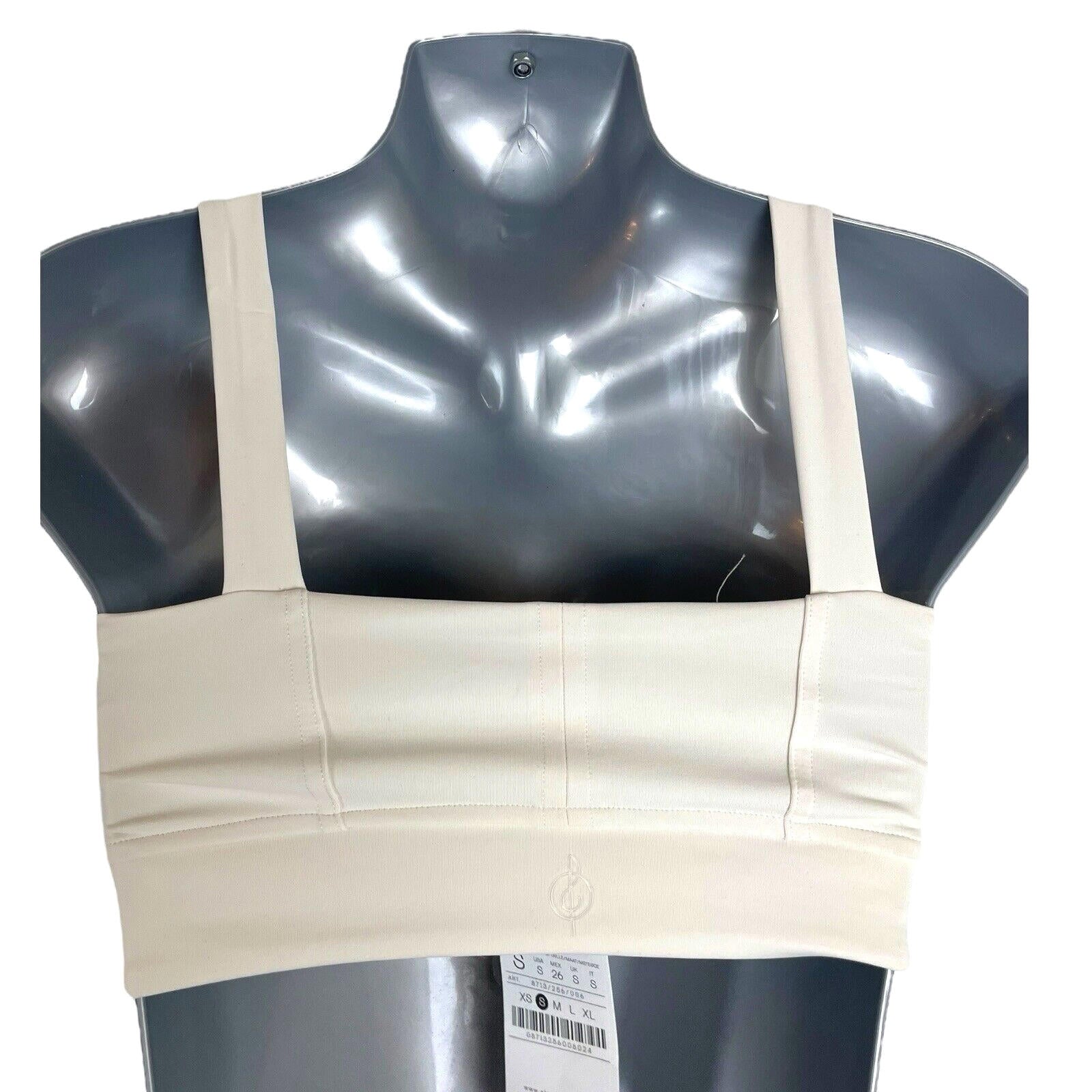 Stradivarius Ivory Lycra Activewear Croptop Padded Women’s UK Size S