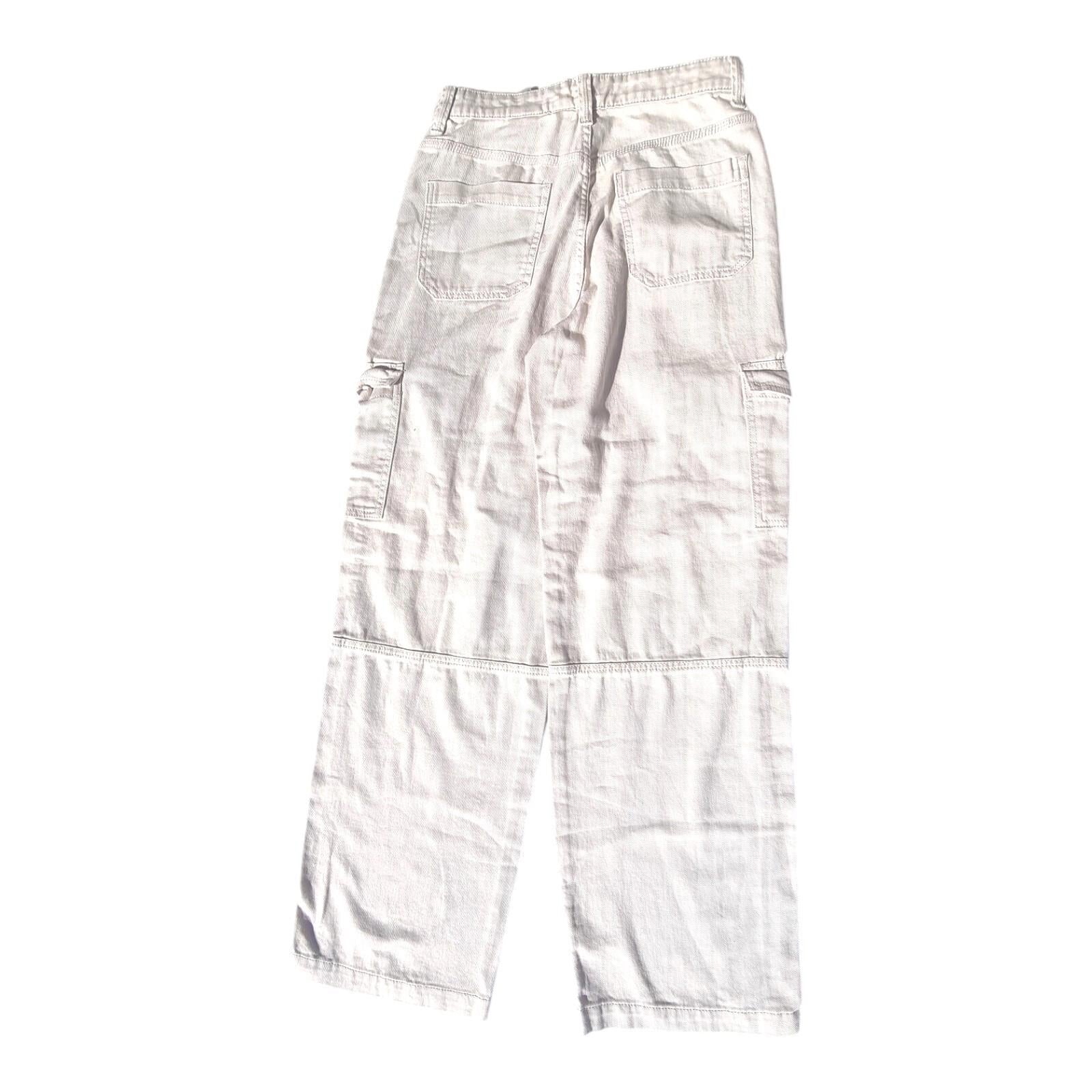 Divided Light Beige Denim Cargo Jeans Women’s UK Size XS