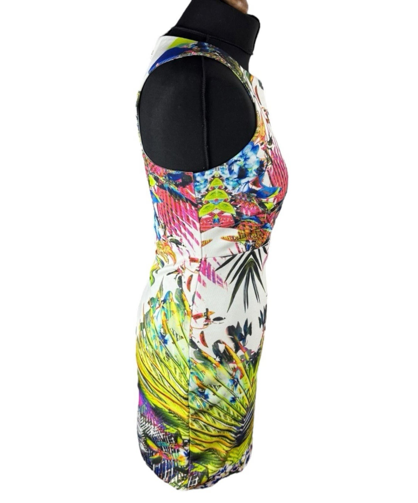 AX Paris Cut Out Mini Dress Tropical Print Multicolour Women’s UK Size 12