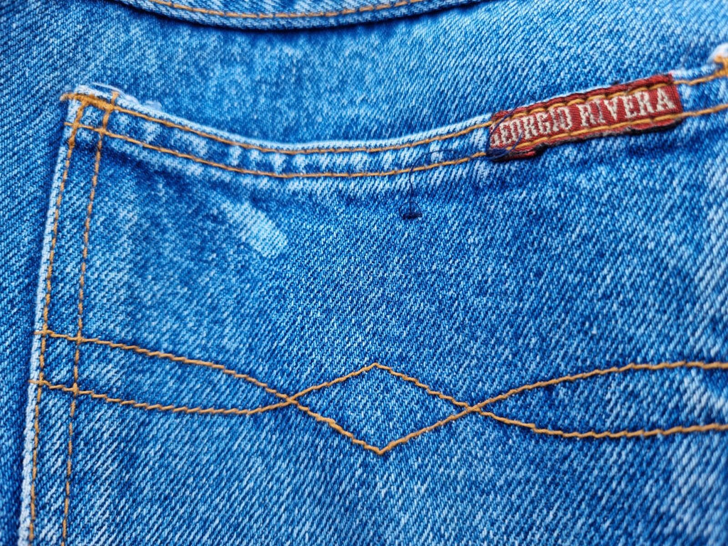 Georgio Rivera Retro Jeans Men's UK Size W30 L30 Blue Denim Straight Leg 90's