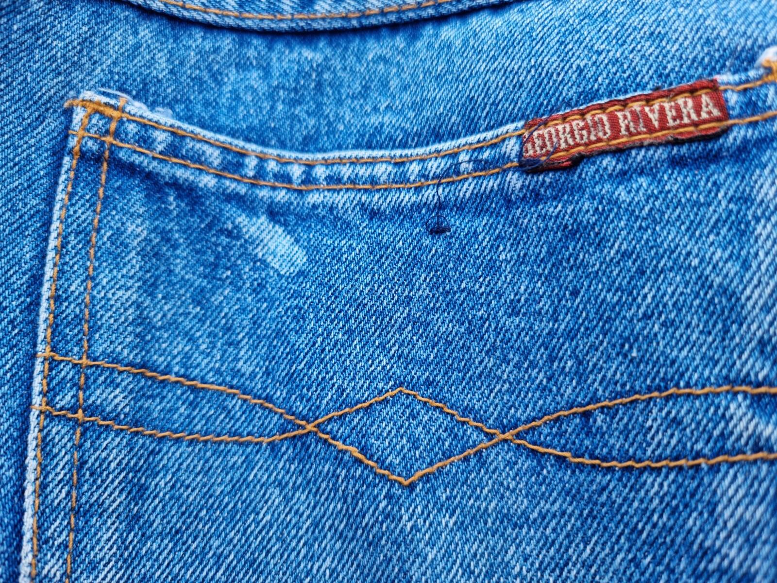 Georgio Rivera Retro Jeans Men's UK Size W30 L30 Blue Denim Straight Leg 90's