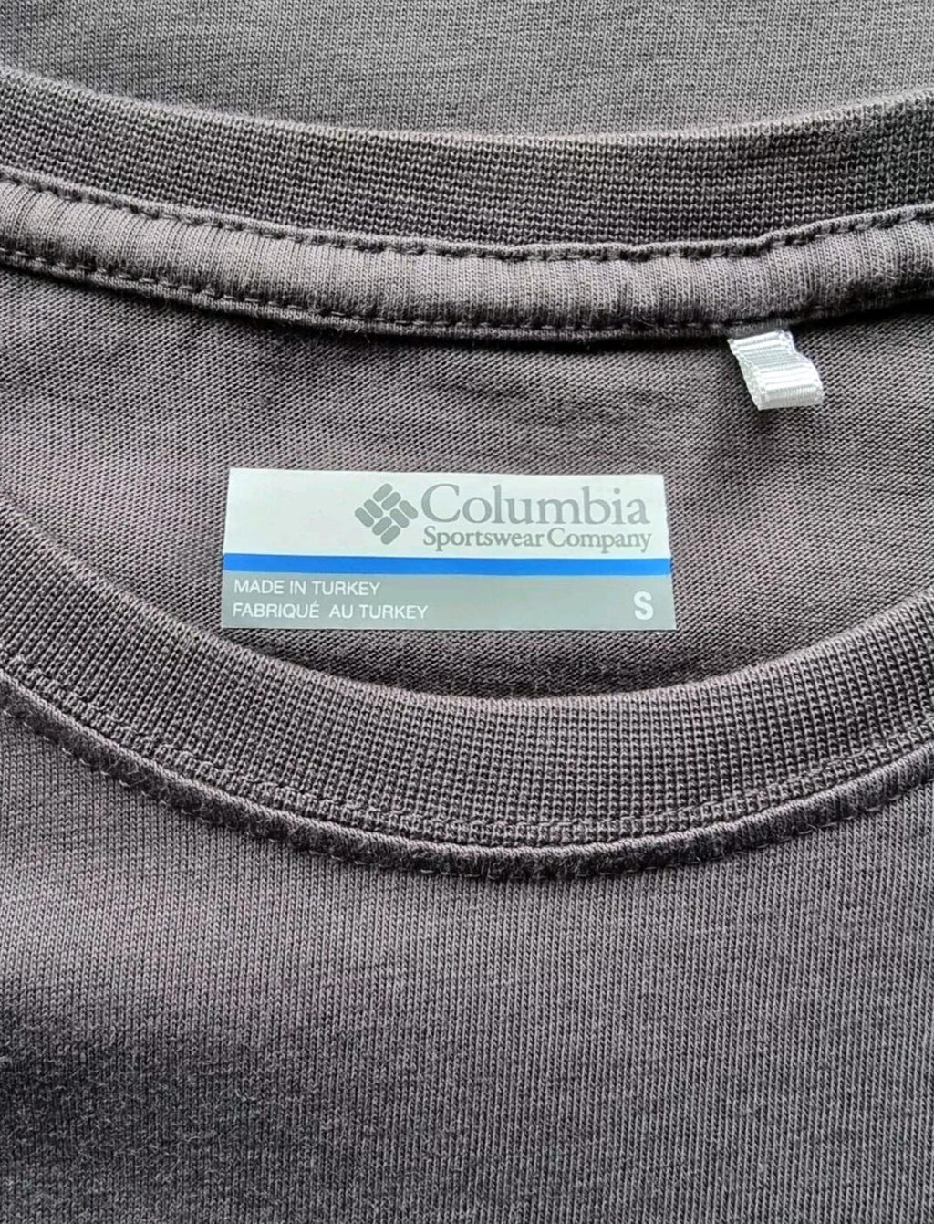 Columbia T-Shirt Grey Jersey Crew Neck Men's UK Size Small Front Back Print