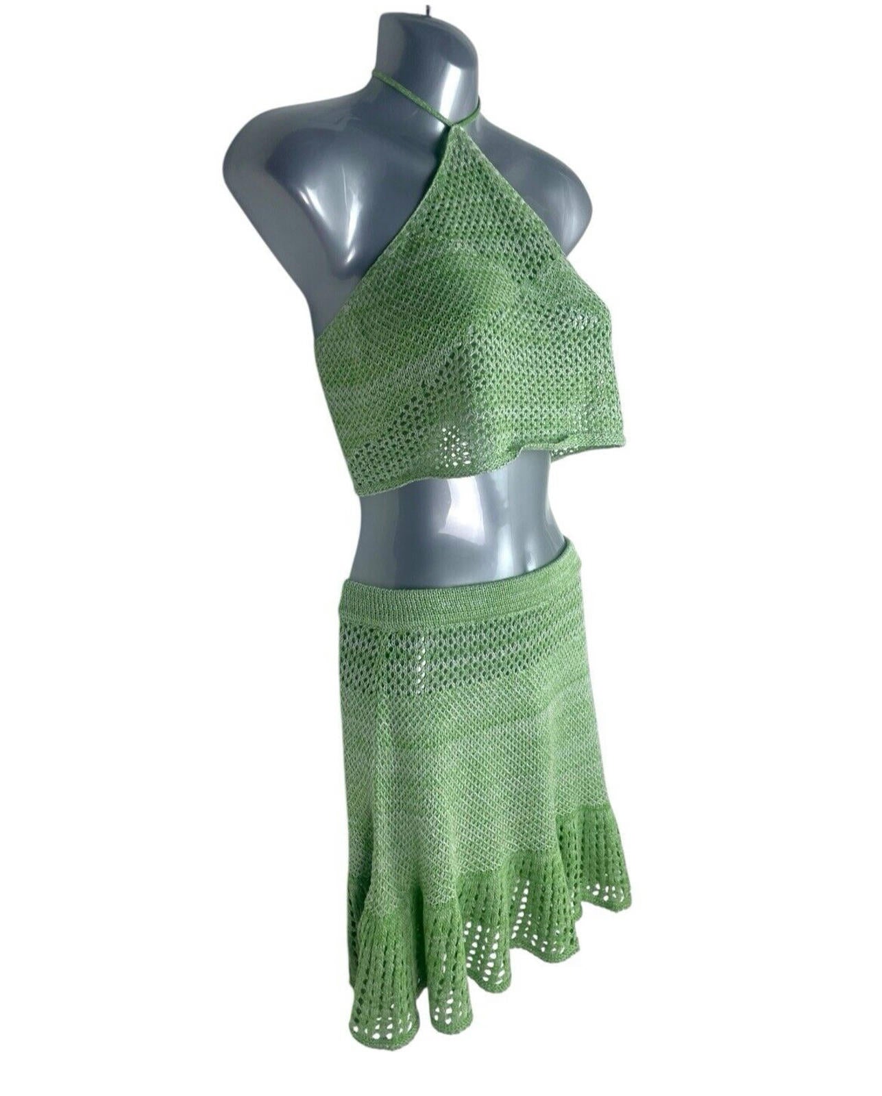 Shein Green Knit Shorts & Top Co Ord Set Women’s UK Size M