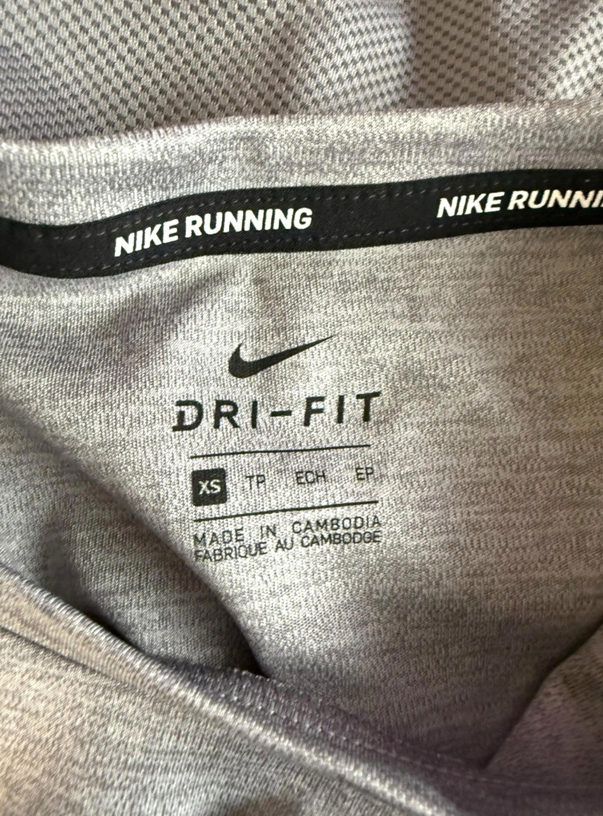 Nike Running Dri Fit Grey T-shirt Top Stretch Short Sleeve Women’s UK Size XS