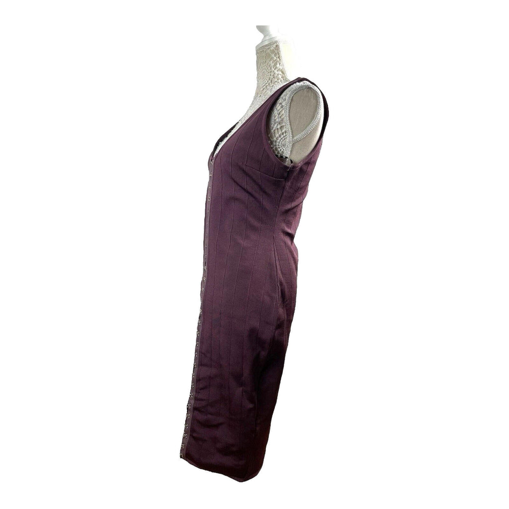Missguided Bodycon Dress Deep Purple Stretch Women’s UK Size 12