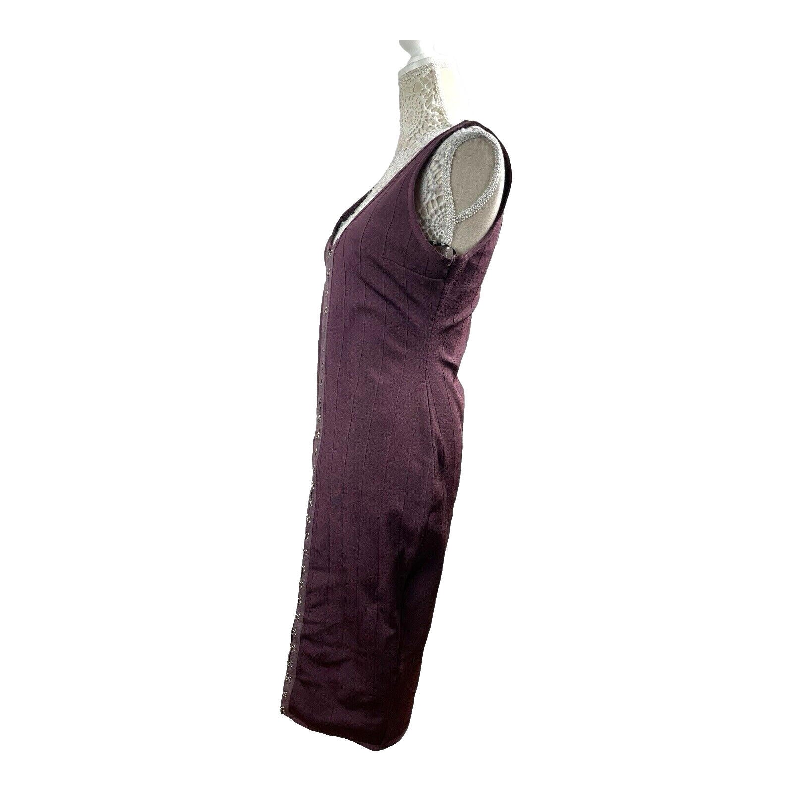 Missguided Bodycon Dress Deep Purple Stretch Women’s UK Size 12