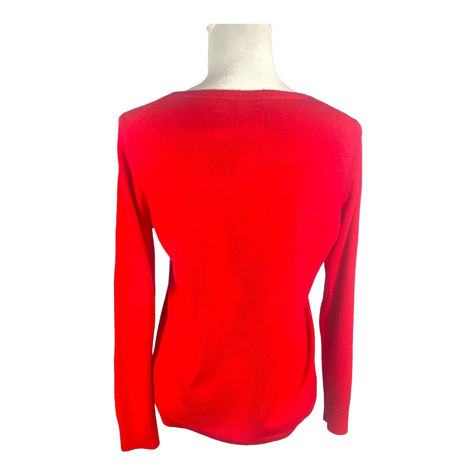 Galeries Lafayette Paris Knit Jumper Red Women's UK Size Small Crew Neck