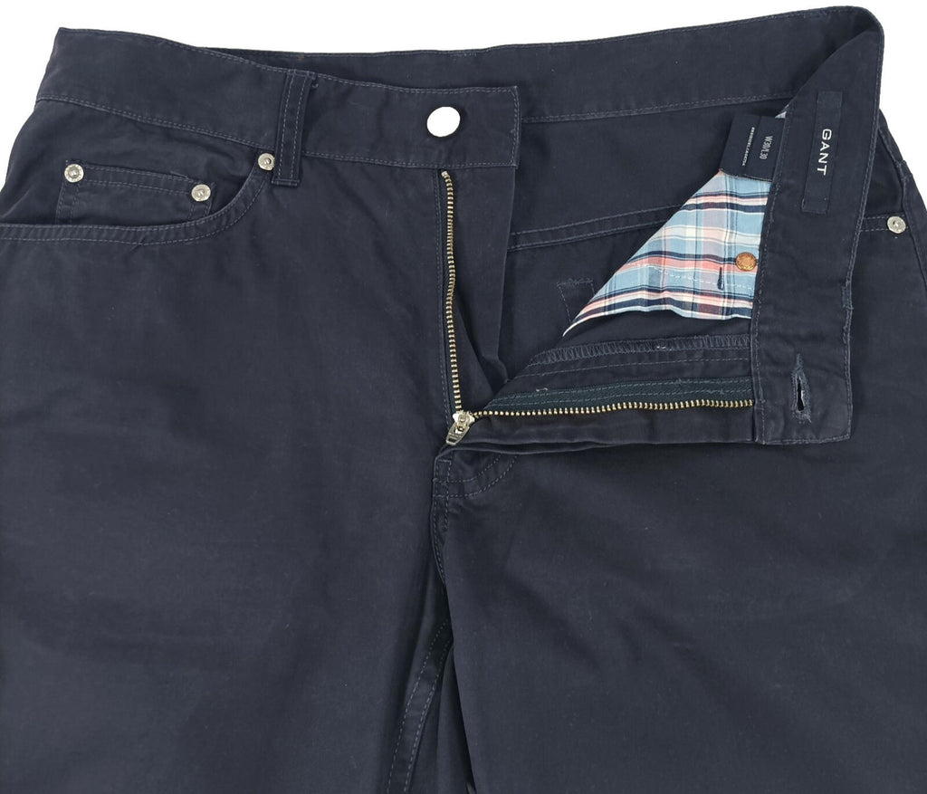 Gant Jeans Men's UK W30 L30 Navy Blue Chinos Denim Pockets 100% Cotton