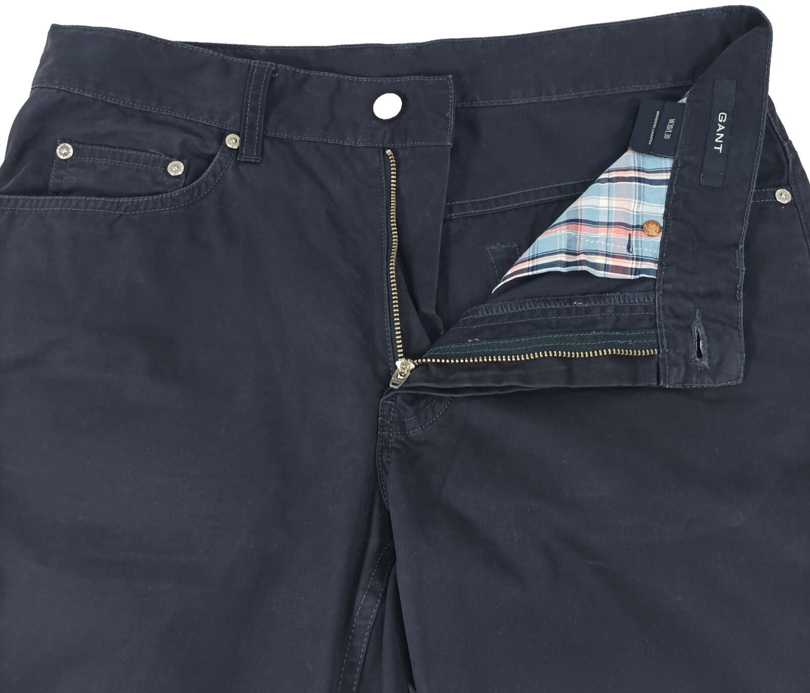 Gant Jeans Men's UK W30 L30 Navy Blue Chinos Denim Pockets 100% Cotton