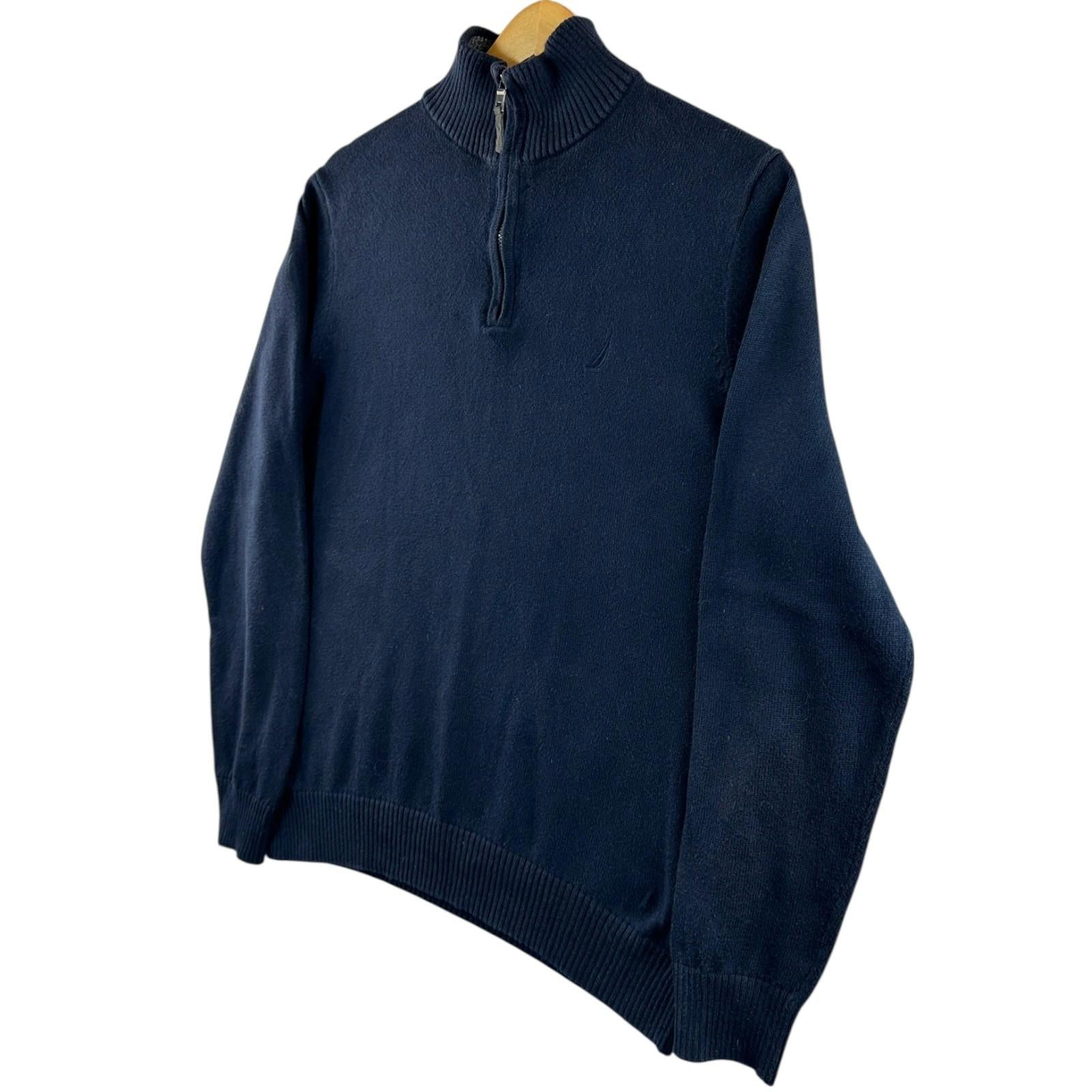 Nautica Jumper Men's UK Size S Blue Long Sleeve 1/4 Zip Embroidered Logo