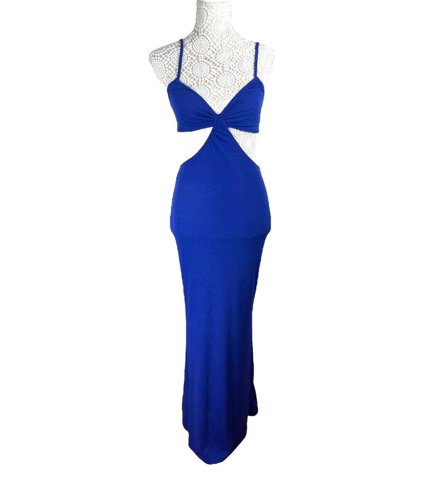 Cutaway Maxi Dress Blue Cut Out Design Summer Women’s UK Size 8