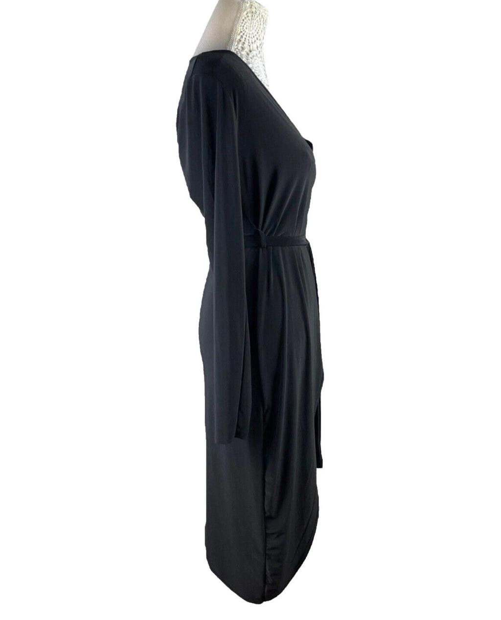 Missguided Black Wrap Dress Long Sleeve Mini Women’s UK Size 12