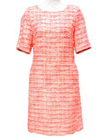 John Lewis Orange Tweed 60's Mini Dress Textured Summer Women's UK Size 12