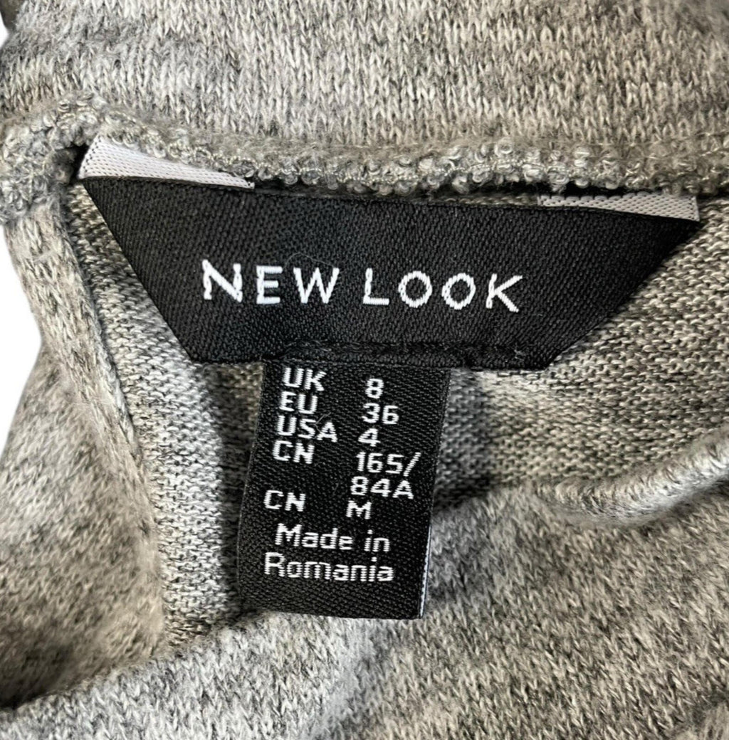 New Look Grey Mini Dress High Neck Long Sleeve Women’s UK Size 8