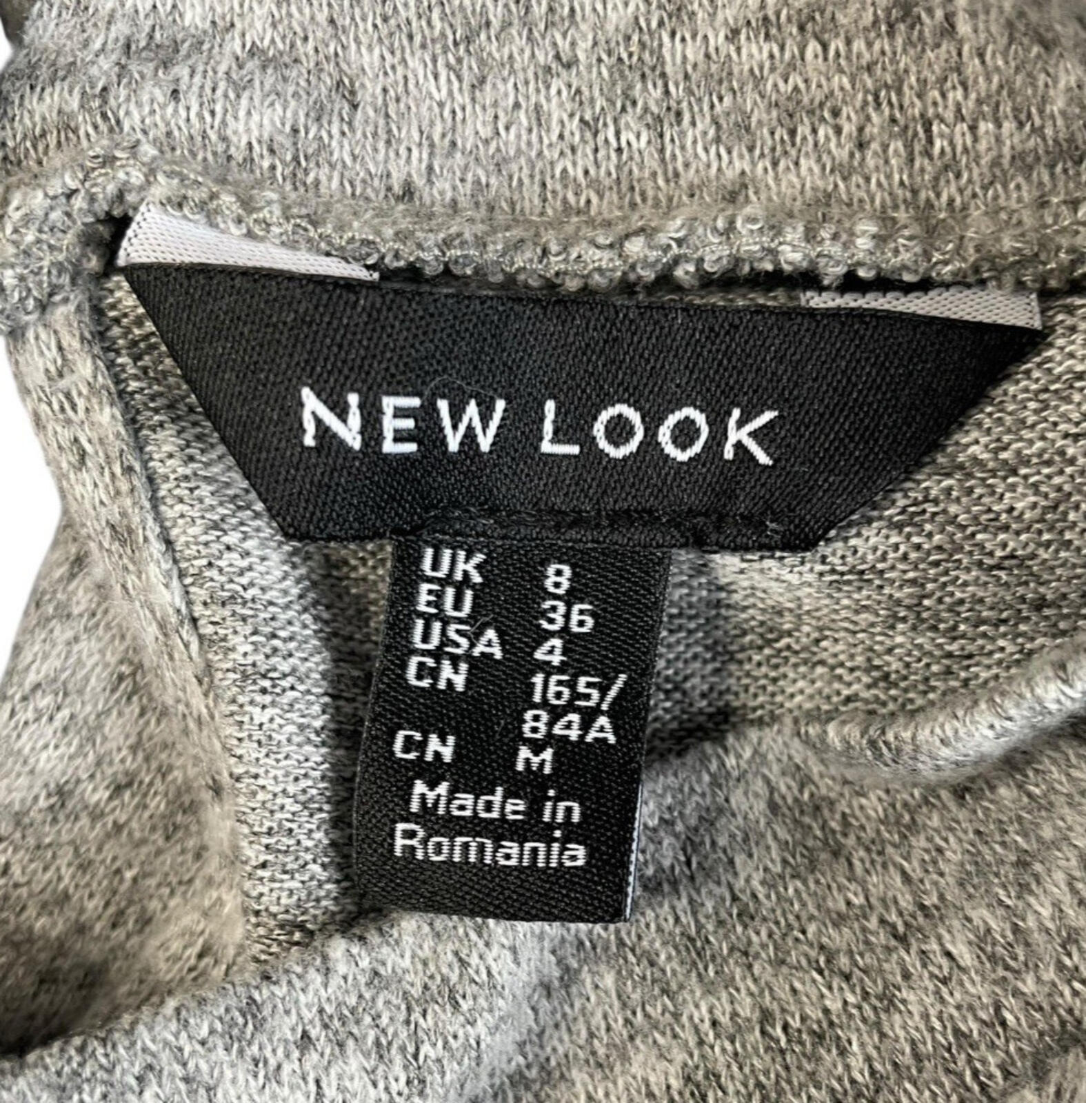 New Look Grey Mini Dress High Neck Long Sleeve Women’s UK Size 8