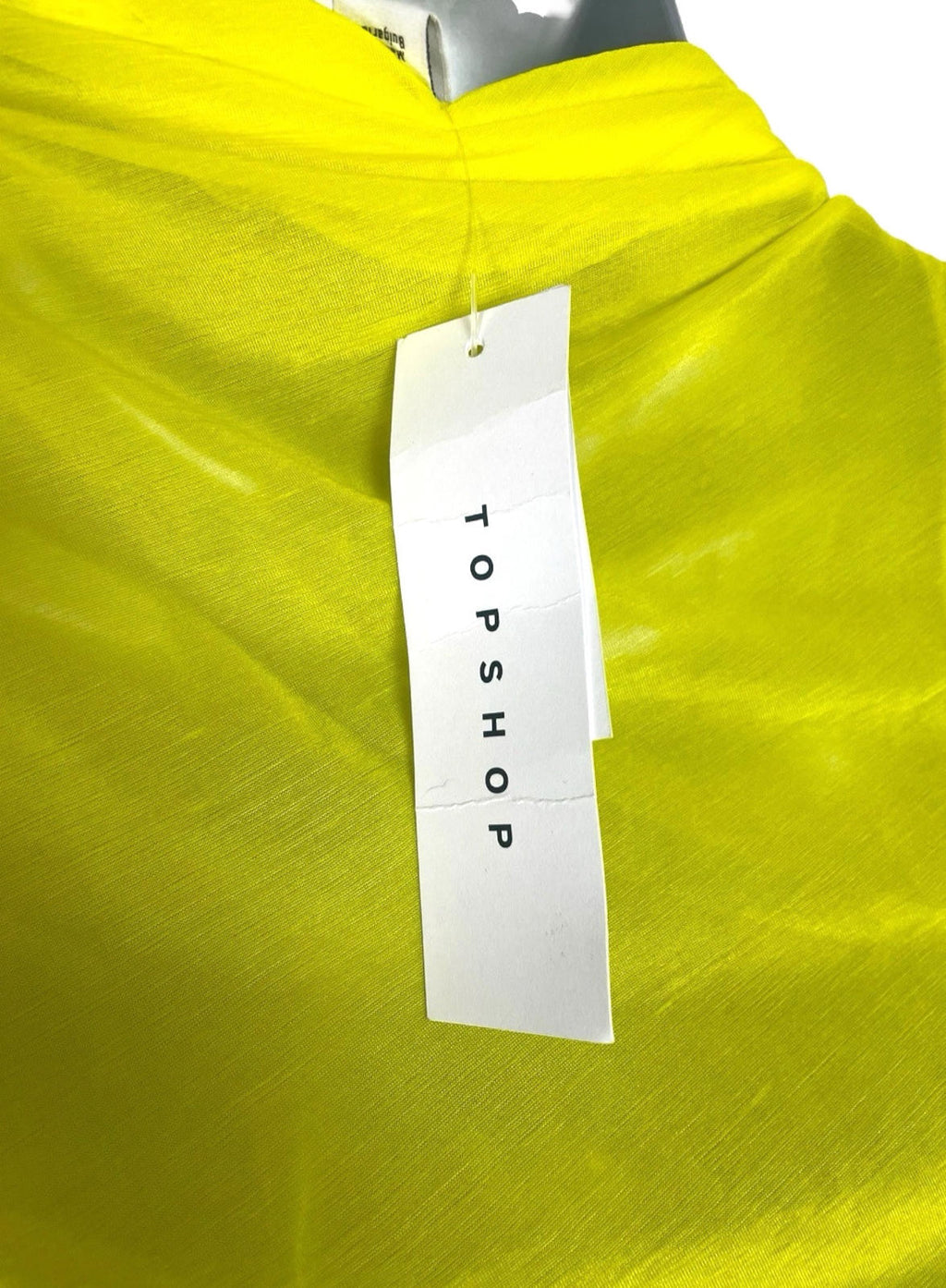 Topshop Bright Yellow Chiffon Top One Sleeve Sheer Women’s UK Size 8-10
