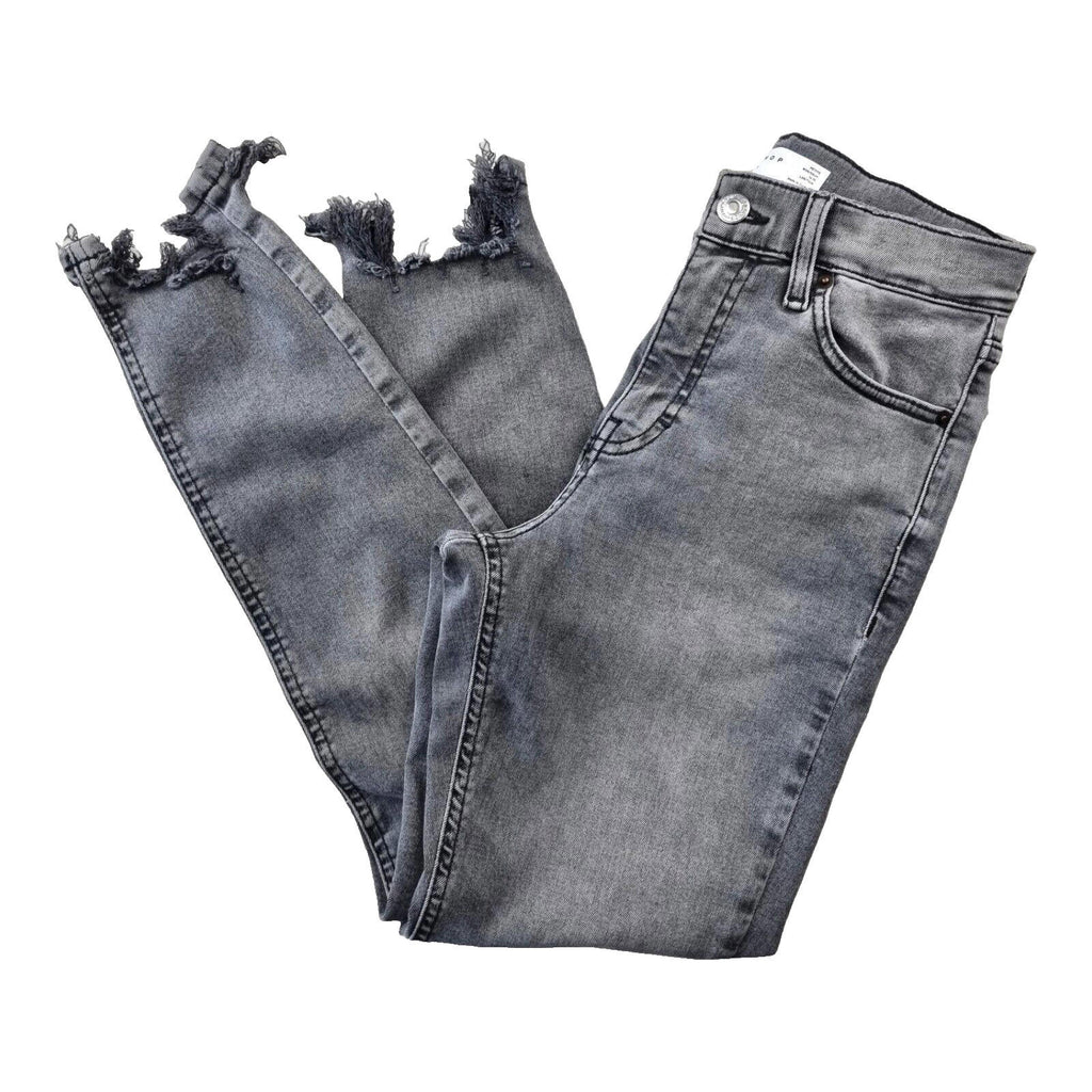 Topshop Jamie Jeans Women's UK Size W26 L28 Grey Denim Petite Ankle Grazer
