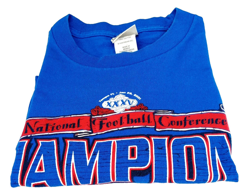 Vintage Lee NFC American Football T-Shirt Men's UK Size XL Blue Superbowl