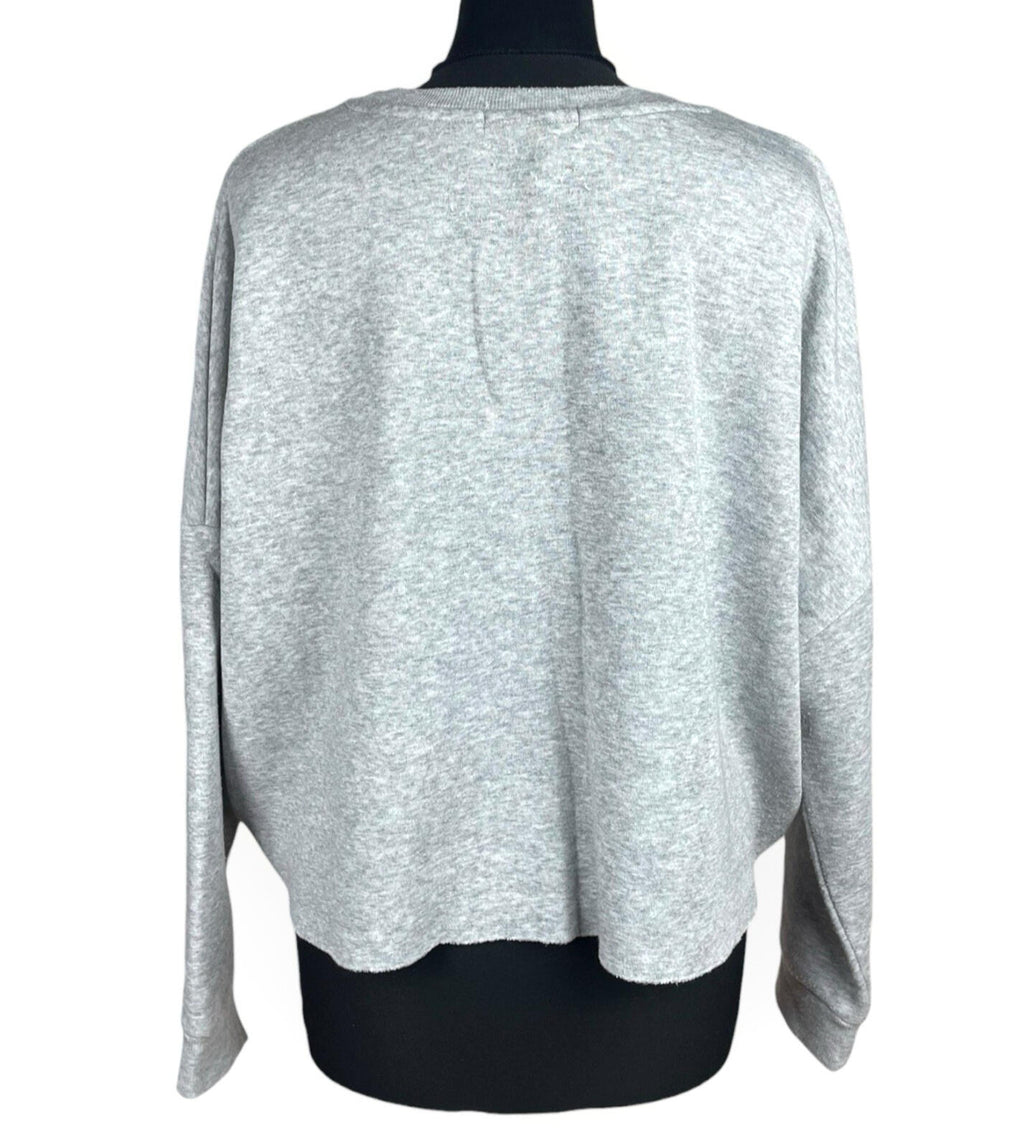 Primark Dragonfly Sequin Jumper Women’s UK Size L Cropped Light Grey Gold Detail