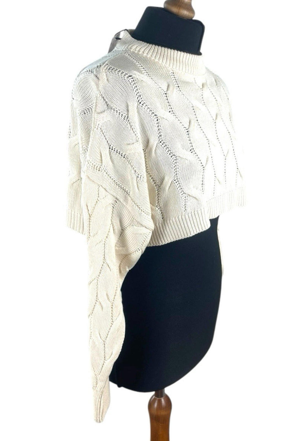 Stradivarius Cream Cropped Jumper Aaron Knit Women’s UK Size XS