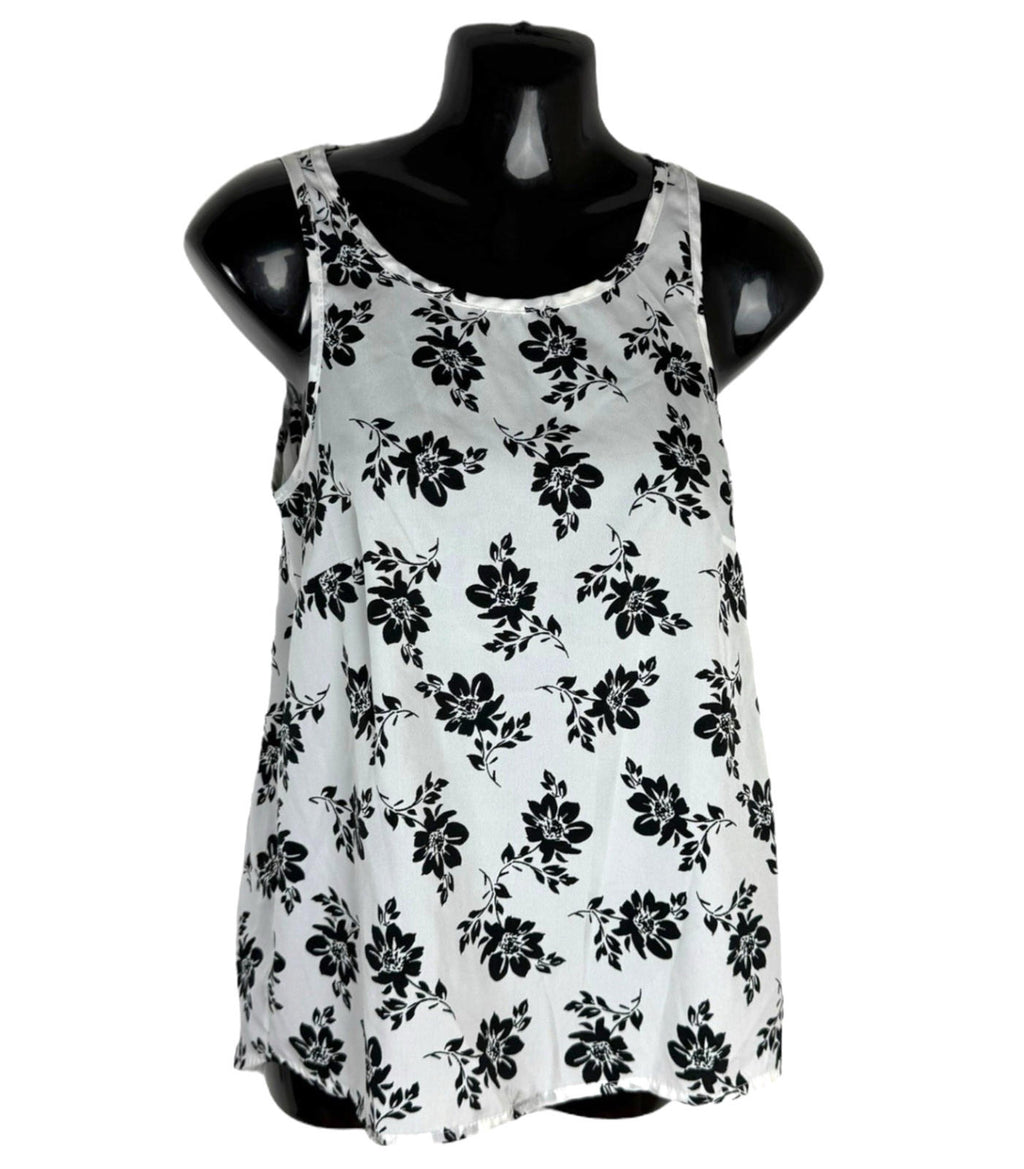 Atmosphere White Black Floral Camisole Tank Top Lightweight Women’s UK Size 8