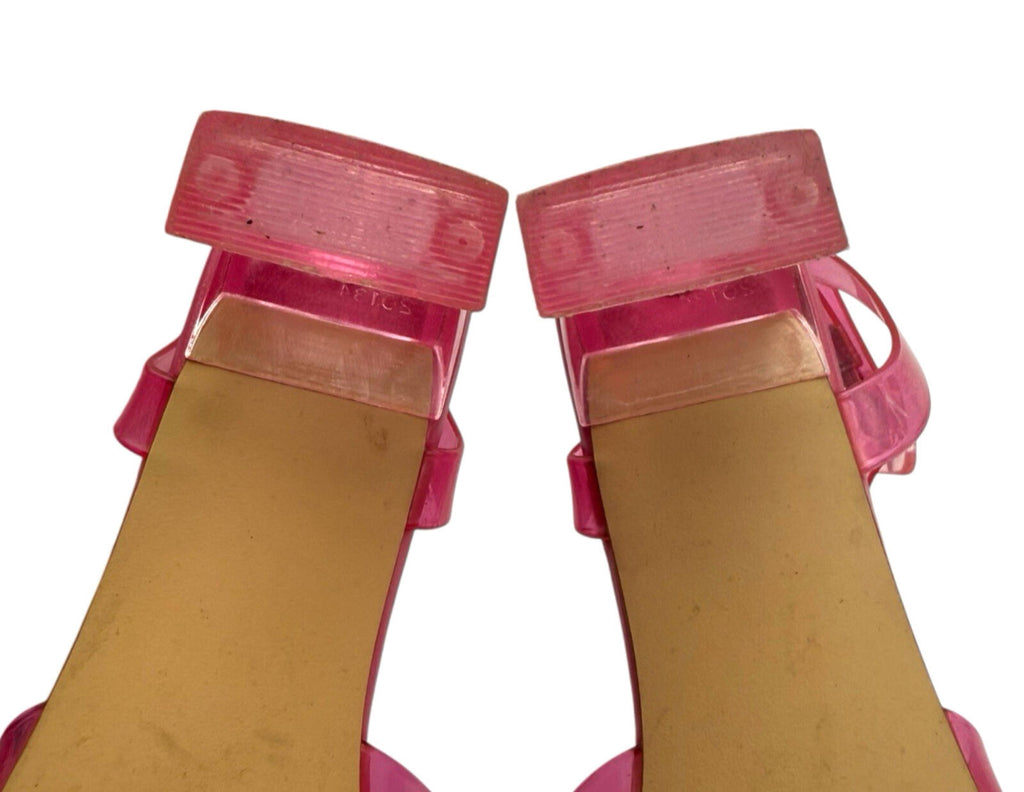 Primark Jelly Strap Block Heel Shoes Women’s UK Size 3 Square Open Toe Pink