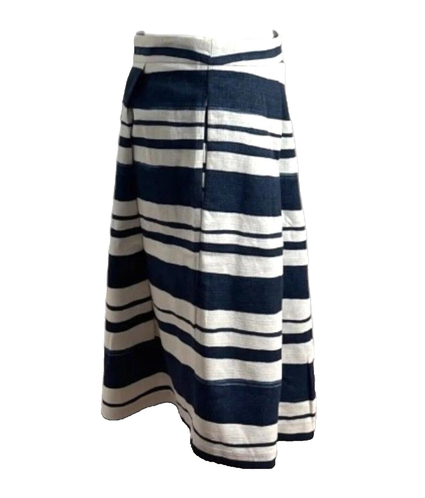 Zara Stripe Skirt High Waist Pleated Women's UK Size M (10)