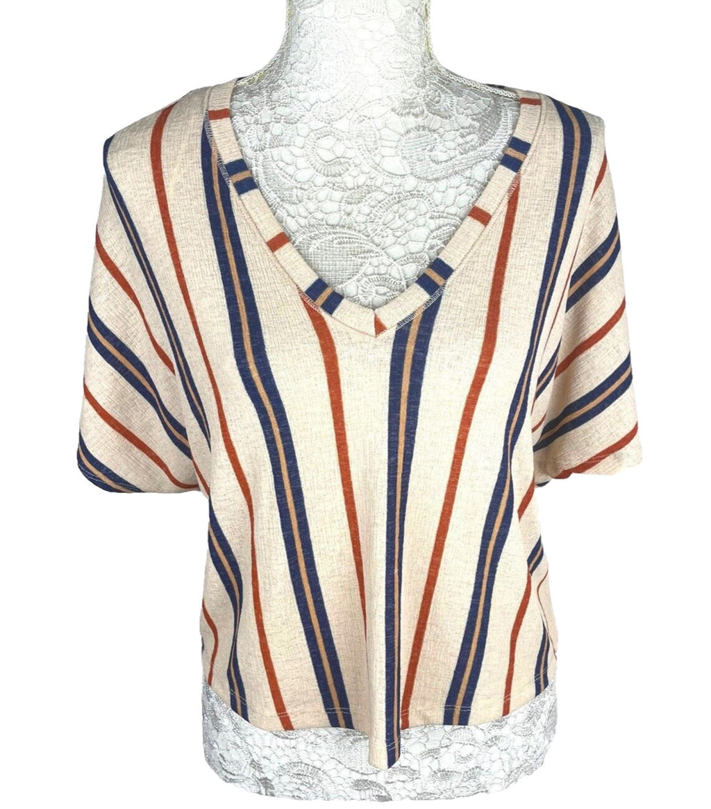 Zara Striped Crop Shirt Blouse Flannel Top Women's UK Size S