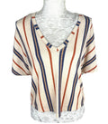 Zara Striped Crop Shirt Blouse Flannel Top Women's UK Size S